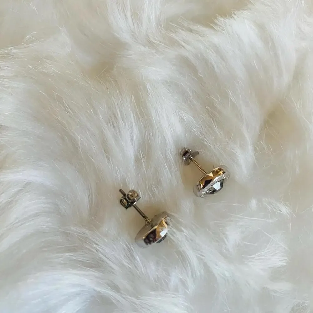 Coach New York Silver-Tone Crystal Stud Earrings - Picture 3 of 8